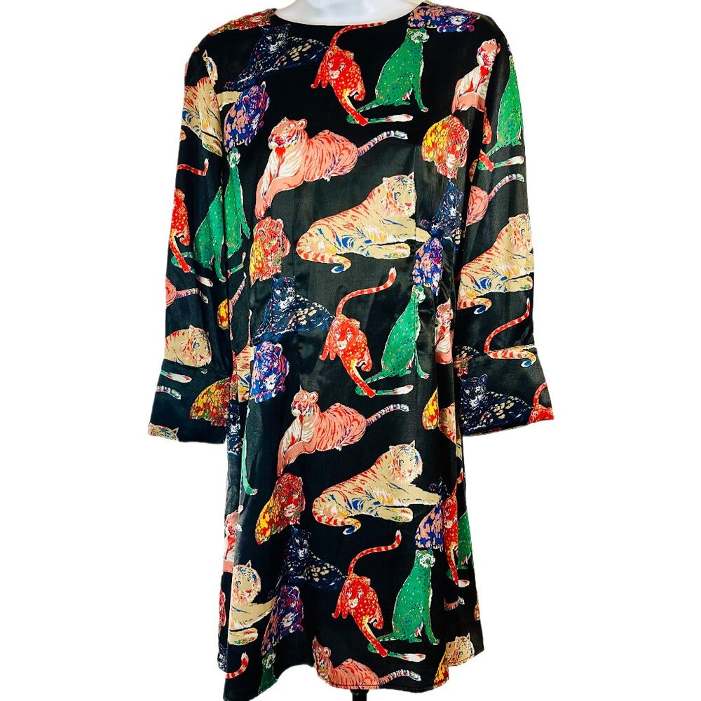 Zara Colorful Tiger Print Shift Dress – New With Tags - Size L (Runs Small)